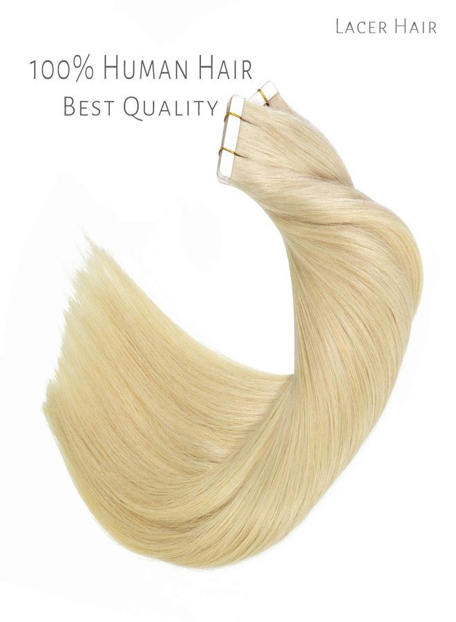 Lacer 22 Inch Hair Extensions Tape in Remy Human Hair Natural Platinum Blonde Color PU Skin Weft Double Side Real Human Hair Tape in Hair Extemsions 50g 20pcs/set - Image 5